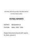Patrol Reports. Bougainville District, Boku, 1955 - 1956