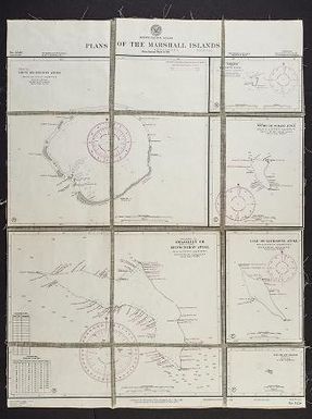 Charts : Plans of Marshall Islands from Japanese charts up to 1931, field chart of Marshall Islands, Majuro Atoll, Bikini Atoll - fathom lines outside and soundings outside, field chart of Marshall Islands, northern portion, 1945, field chart of Marshall Islands, southern portions, 1924