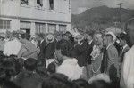 Arrival of Rev. Bonzon in Papeete on 29th June 1956. Welcomed with pupils' songs