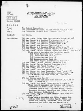 COM GUAM IS - War Diary, 9/1-30/44