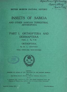 Insects of Samoa and other Samoan terrestrial arthropoda