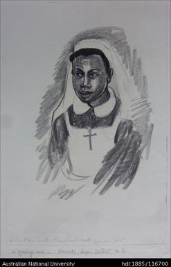a nursing nun [Sister Marie Goretti] - Wewak, Sepic [sic] District, N.G