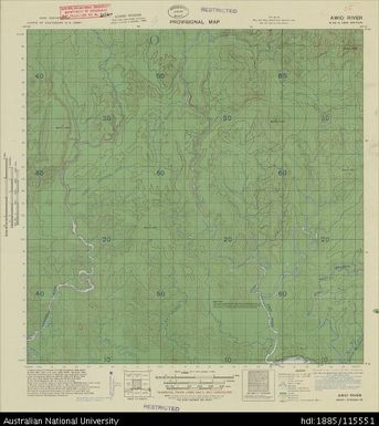 Papua New Guinea, New Britain, Awio River, Provisional map, Sheet B56/9, 1943, 1:63 360