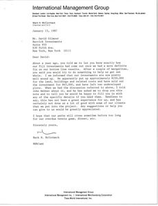 Letter from Mark H. McCormack to James O'Neal