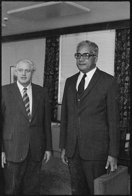 New Zealand Prime Minister Norman Kirk, and Fijian Prime Minister Ratu Sir Kamisese Mara