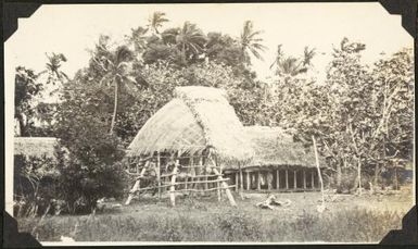 A fale under construction, Samoa, 1929 / C.M. Yonge