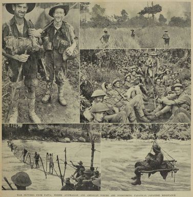 War pictures from Papua, where Australian and American forces are overcoming fanatical Japanese resistance