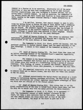 Kimmel, Husband E., Reports: Navy Court of Inquiry, Pearl Harbor Report, August 29, 1945