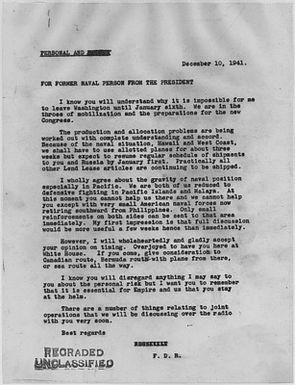 Franklin D. Roosevelt to Winston Churchill
