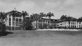 Tourist photograph of the U.S. Naval base and surrounding area in Hawaii.