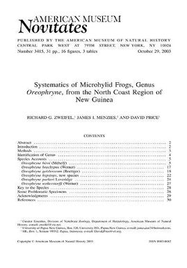 Systematics of microhylid frogs, genus Oreophryne, from the north coast region of New Guinea