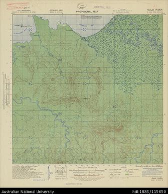 Papua New Guinea, New Britain, Kulu River, Provisional map, Sheet B55/8, 1943, 1:63 360