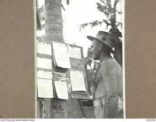 MILNE BAY, NEW GUINEA. 1943-06-29. VX78542 WARRANT OFFICER (II) I. MCALPINE, REGIMENTAL SERGEANT MAJOR, "C" GROUP, 2/3RD AUSTRALIAN DOCKS OPERATING COMPANY, ROYAL AUSTRALIAN ENGINEERS, A.I.F