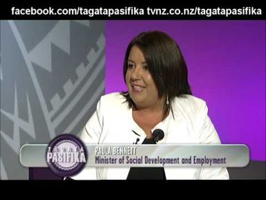 Studio interview with Paula Bennett and High Pacific Unemployment rates Tagata Pasifika tvnz