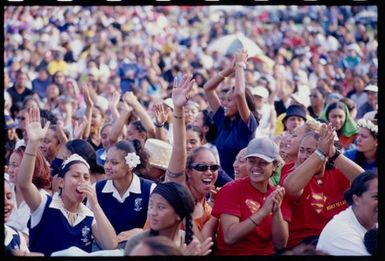 Auckland Secondary Schools Māori and Pacific Islands Cultural Festival. Supporters of McCauley High School
