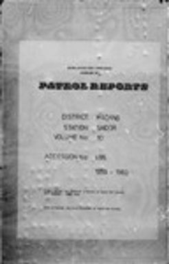 Patrol Reports. Madang District, Saidor, 1959 - 1960