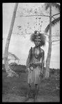 Portrait of young man with traditional Samoan clothing and headdress