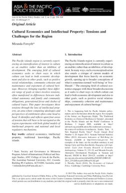 Cultural Economics and Intellectual Property: Tensions and Challenges for the Region
