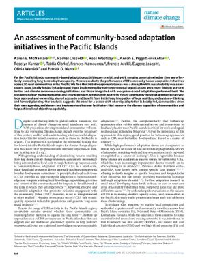 An assessment of community-based adaptation initiatives in the Pacific Islands