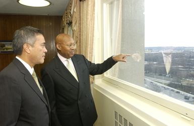 Secretary Alphonso Jackson with Guam Governor Felix Camacho - Secretary Alphonso Jackson meeting with Guam Governor Felix Camacho at HUD Headquarters