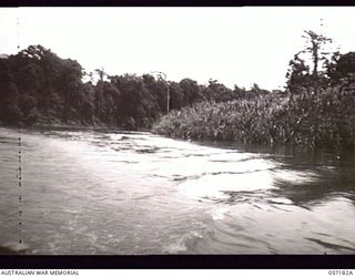 LAKEKAMU RIVER, NEW GUINEA. 1943-09-07. LAKEKAMU RIVER AND THE BANKS, PHOTOGRAPHED FROM A BARGE