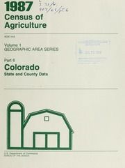 1987 census of agriculture, pt.6- Colorado