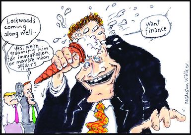 "Lockwood's coming along well..." "Yes, we're grooming him for Immigration or maybe Maori Affairs." "Want finance." 24 October, 2008.