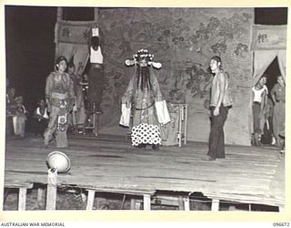 LAE, NEW GUINEA. 1945-09-09. A SCENE DURING A PERFORMANCE BY A FORMOSAN CONCERT PARTY AT A PRISONER OF WAR CAMP