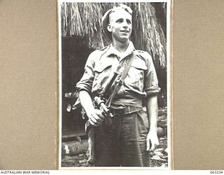 FAITA, RAMU VALLEY, NEW GUINEA. 1944-01-07. TX4709 CORPORAL R. C. (TEX) RICHARDS OF HOBART, TAS, SAPPER SECTION, 2/2ND COMMANDO SQUADRON