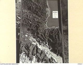 PORT MORESBY, NEW GUINEA. 1944-01-18. PORTION OF AN OPERATIONAL MAP OF THE DUMPU - MADANG AREA CONSTRUCTED AT HEADQUARTERS, NEW GUINEA FORCE, BY NX101188 LIEUTENANT H.A. KILBY, G.S.I. (T) SHOWING ..
