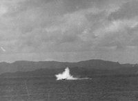 Image of a sea battle involving Japanese Air Forces and U.S. Naval Forces during the battle of Guadalcanal, August 1942 [2]