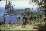 Portrait of man, and landscape scenery