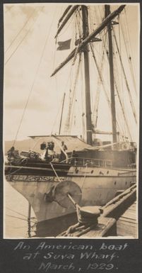 American ship at Suva, March 1929