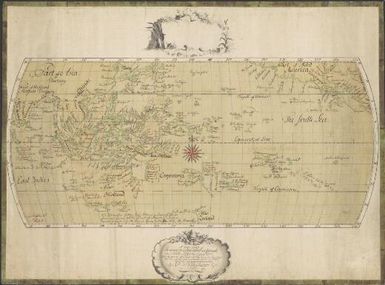 A new map of the circumjadcent seas, islands and continents on both sides the equator ... ... by Rod. de Vall-Travers esqr., 1752