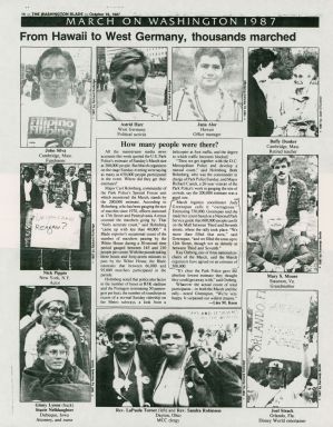 Article titled, "March on Washington: From Hawaii to West Germany, thousands marched" from the Washington Blade