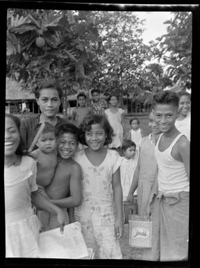 Children gathering around, Samoa