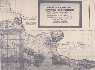 Areas of crown land available for settlement / Department of Lands, Surveys and Mines