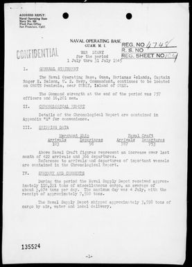 NOB, GUAM - War Diary, 7/1-31/45