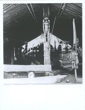 Interior of canoe shed at Makira San Cristoval, Solomon group