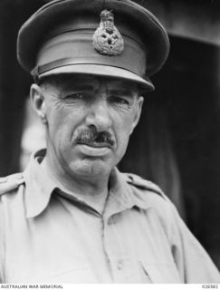PORT MORESBY, PAPUA. 1942-09. LIEUTENANT-GENERAL S.F. ROWELL, CBE., GENERAL-OFFICER-COMMANDING NEW GUINEA FORCE