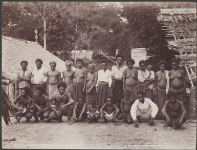 People from the school community of Eteete, Ugi, Solomon Islands, 1906 / J.W. Beattie