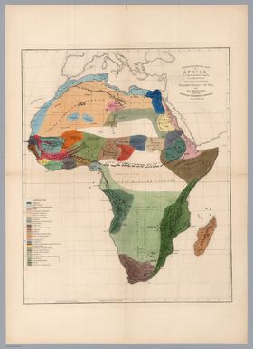 Ethnographical Map of Africa, in the Earliest Times, Illustrative of Dr. Pritchard's Natural History of Man and His Researches into the Physical History of Mankind. Second Edition - 1861.