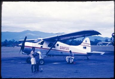 Qantas Beaver aircraft on the tarmac at Lae, between 1955 and 1960 / Tom Meigan