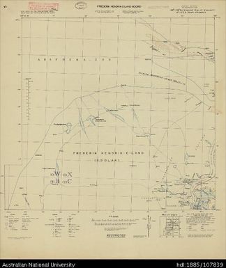 Indonesia, Papua, Netherlands Indies, Frederik Hendrik-Eiland Noord, 1943, 1:250 000