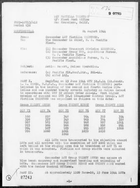 COM LCT FLOT 13 - Rep of Ops, 6/15/44 to 7/5/44 Invasion of Saipan Is, Marianas