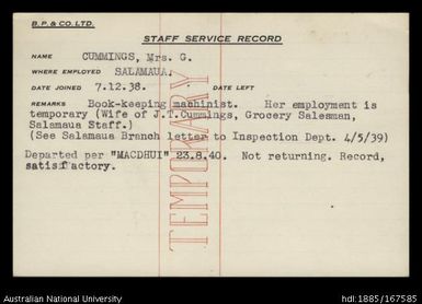 Cummings, Mrs. G