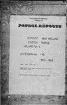 Patrol Reports. New Ireland District, Taskul, 1955 - 1956