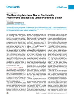 The Kunming-Montreal Global Biodiversity Framework: Business as usual or a turning point?