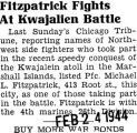Fitzpatrick Fights at Kwajalien Battle