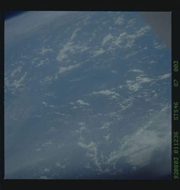 S46-87-003 - STS-046 - Earth observations from the shuttle orbiter Atlantis during STS-46